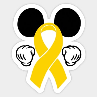 Mouse Ears Awareness Ribbon (Yellow) Sticker